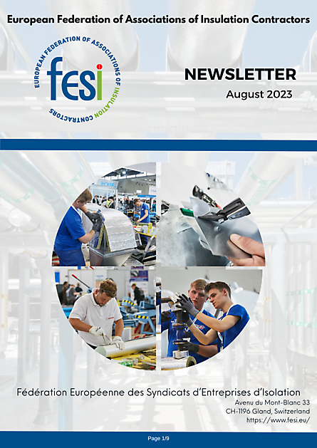 FESI Newsletter Issue August 2023 - FESI – European Federation of Associations of Insulation Contractors